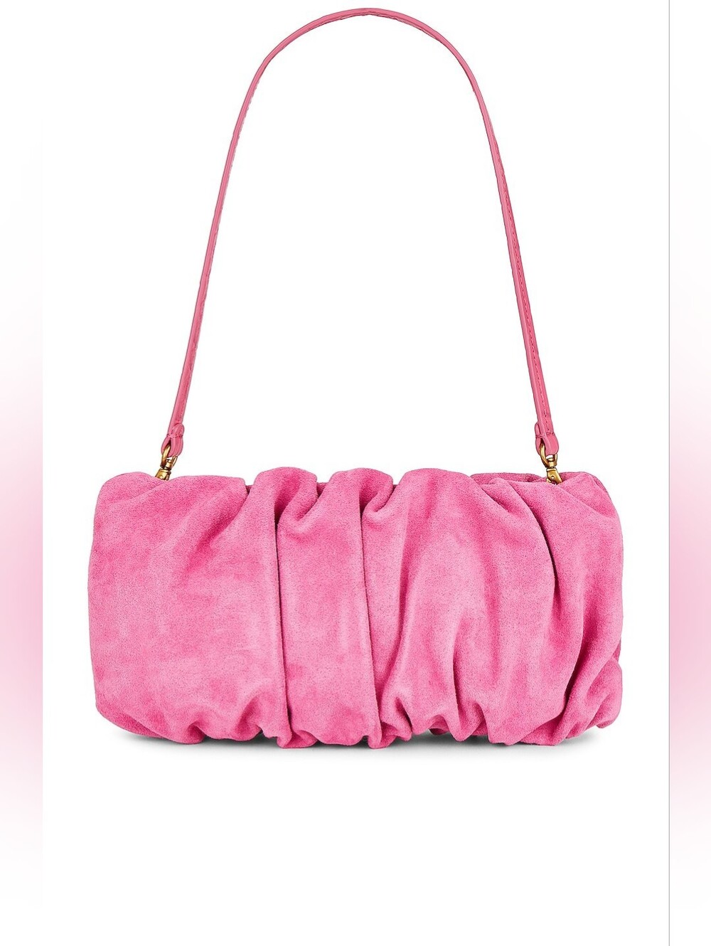 staud bean bag in pink suede formal barbie girl y2k purse